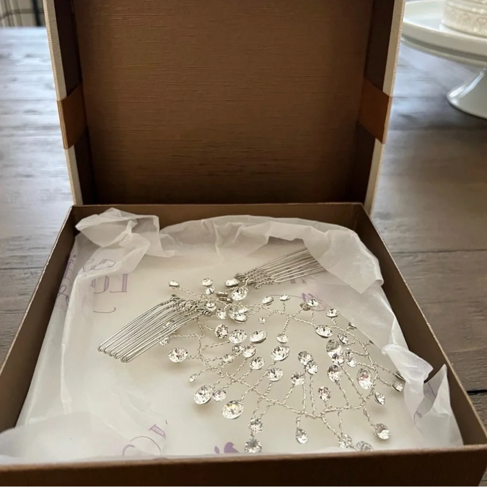 Swarovski Crystal Bridal Hair Piece - Picture 4 of 7